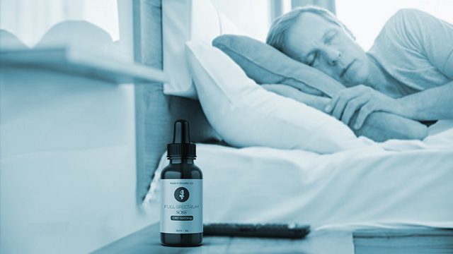 A man is sleeping well using full-spectrum oil
