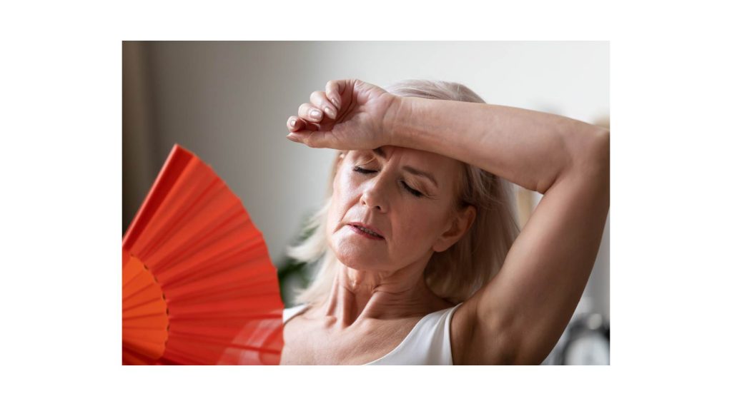 Woman having hot flash